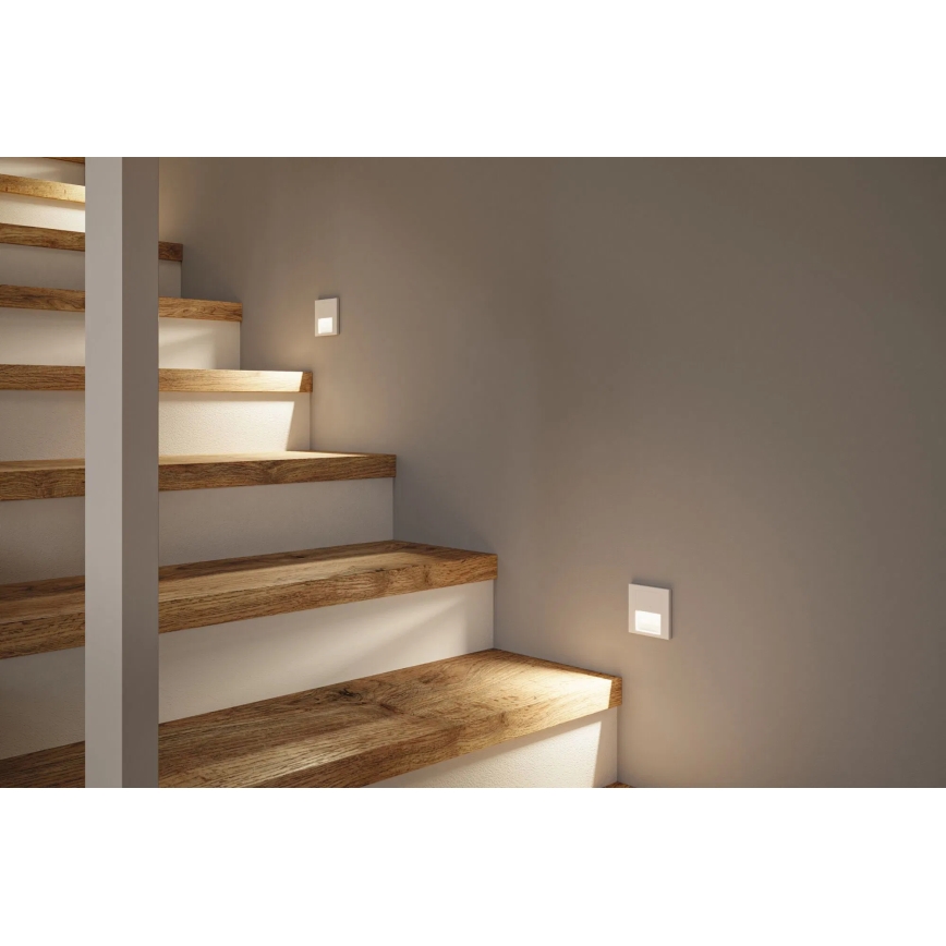 Paulmann 80002 - LED/1W Сходовий світильник з датчиком TSARO 230V Lead/білий