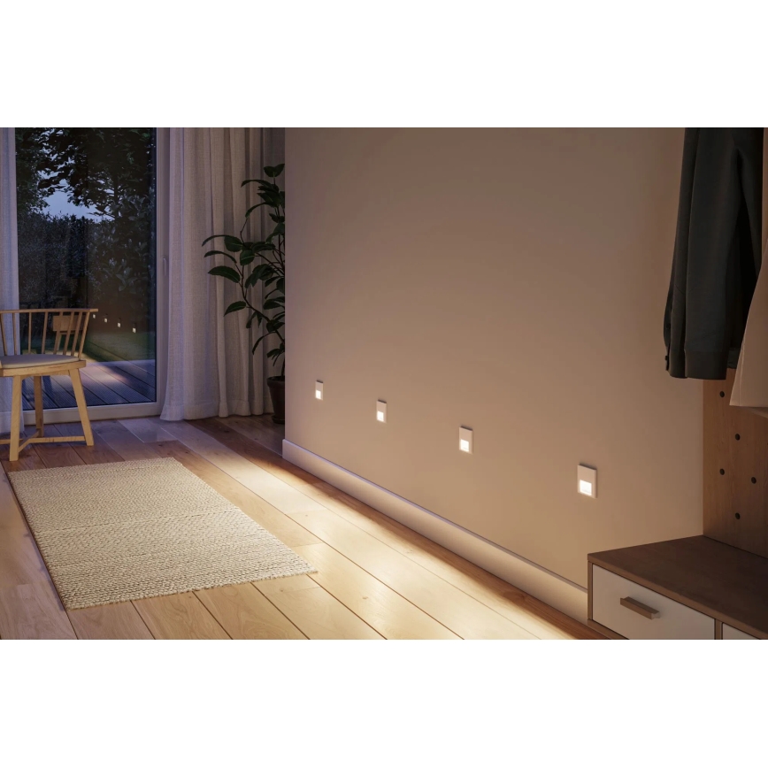 Paulmann 80002 - LED/1W Сходовий світильник з датчиком TSARO 230V Lead/білий