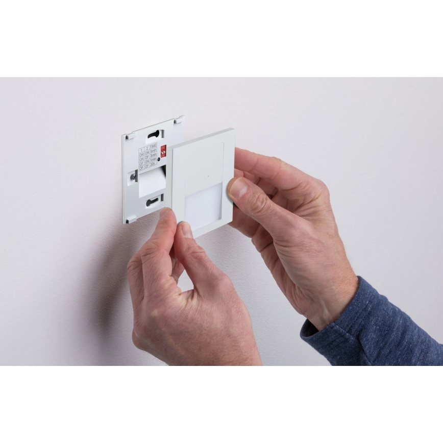 Paulmann 80002 - LED/1W Сходовий світильник з датчиком TSARO 230V Lead/білий