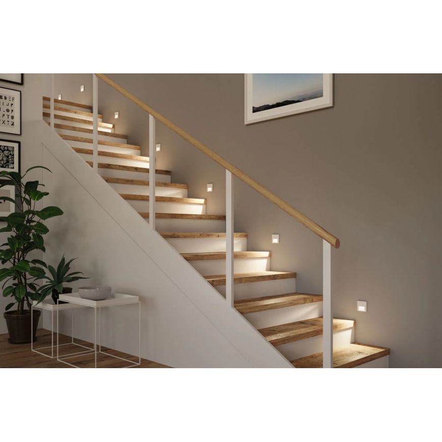 Paulmann 80002 - LED/1W Світильник для сходів із сенсором TSARO 230В Свинець/білий