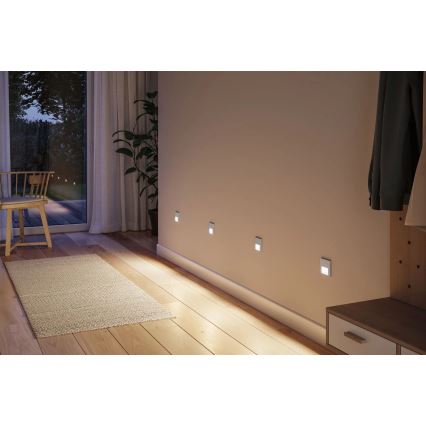 Paulmann 80003 - LED/1W Сходовий світильник з датчиком TSARO 230V Lead/матовий хром