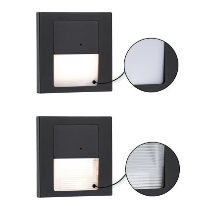 Paulmann 80004 - LED/1W Лестничный светильник с датчиком TSARO 230V Lead/черный