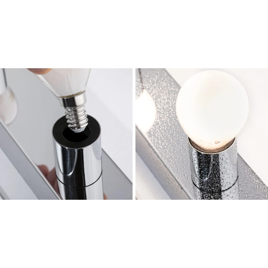 Paulmann 80098 - 4xE14/40W IP44 Підсвітка для дзеркала у ванній REGULA 230V глянцевий хром