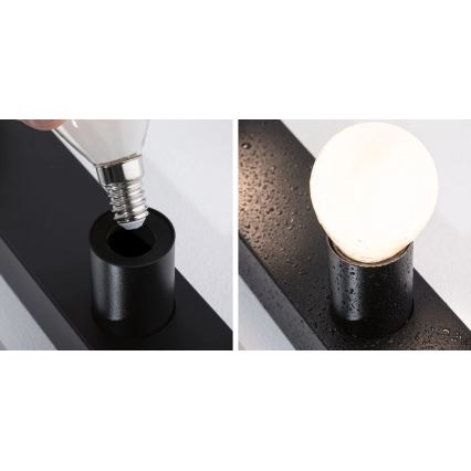 Paulmann 80099 - 4xE14/40W IP44 Подсветка для зеркала в ванной комнате REGULA 230V черный