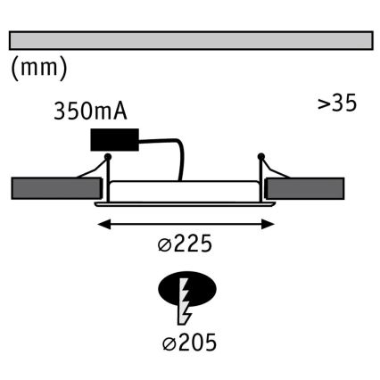 Paulmann 92034 - LED/14W Вбудований світильник 230V