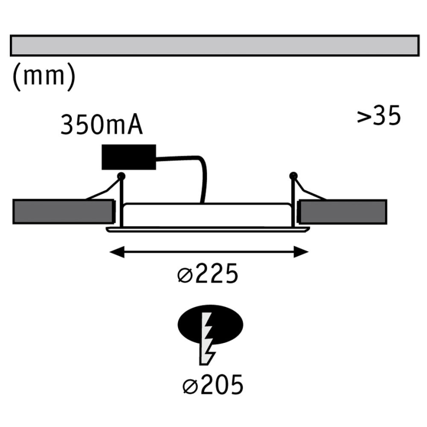 Paulmann 92034 - LED/14W Вбудований світильник 230V