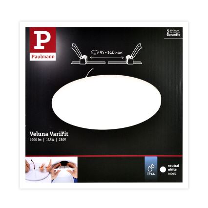 Paulmann 92392 - LED/17,5W IP44 Встроенный светильник для ванной комнаты VARIFIT 230V