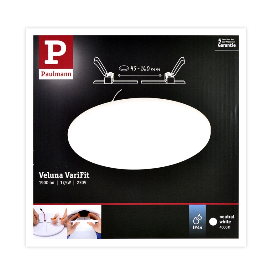 Paulmann 92392 - LED/17,5W IP44 Встроенный светильник для ванной комнаты VARIFIT 230V