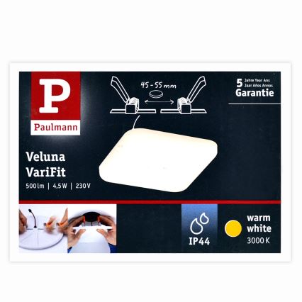Paulmann 92393 - LED/4,5W IP44 Встроенный светильник для ванной комнаты VARIFIT 230V