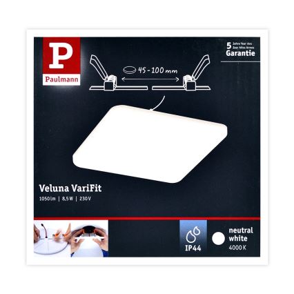 Paulmann 92397 - LED/8,5W IP44 Вбудований світильник для ванної кімнати VARIFIT 230V