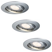 Paulmann 92516 - КОМПЛЕКТ 3x встраиваемых светильника для подвесного потолка в ванной комнате 230V LED-GU10/3,5W