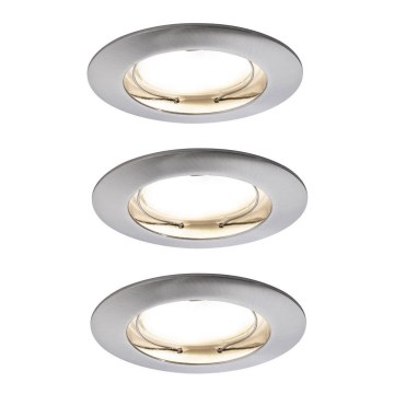 Paulmann 92827 - НАБІР 3xLED/7W IP44 Вбудований стельовий світильник для ванної з регулюванням яскравості COIN 230V