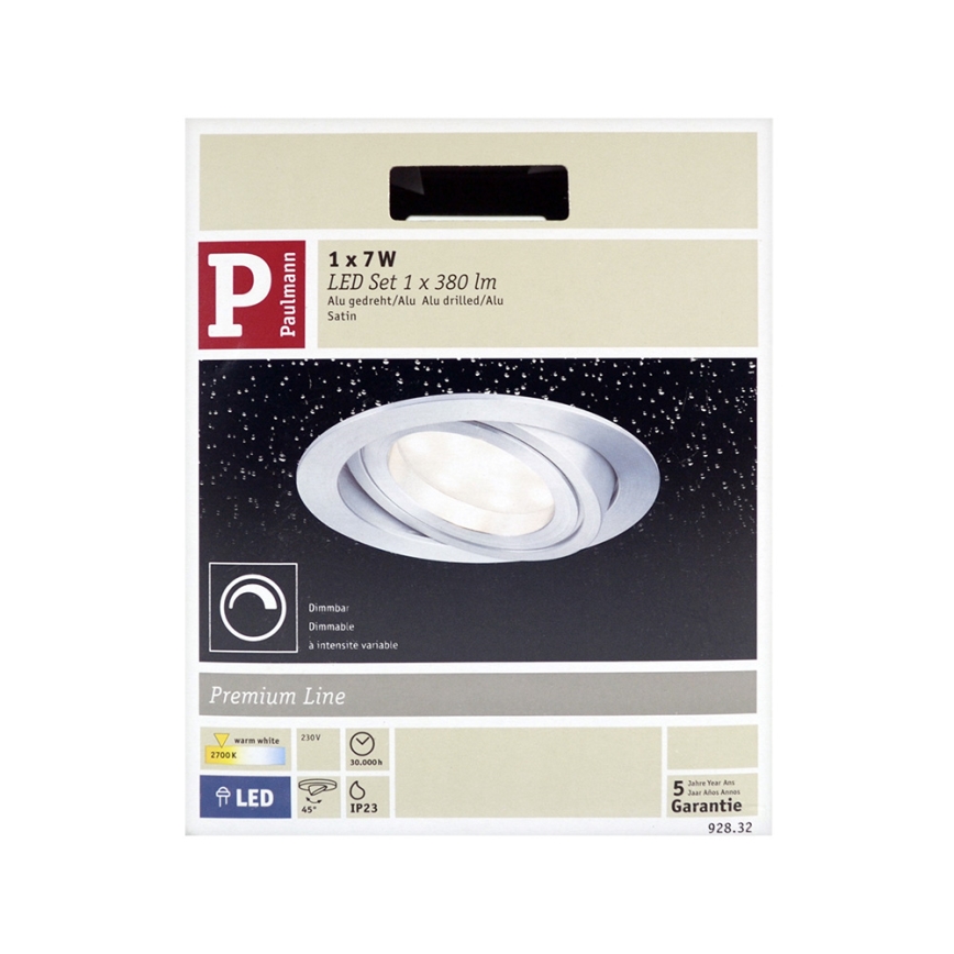 Paulmann 92832 - LED/7W Встроенный светильник для ванной комнаты с регулированием яркости COIN 230V