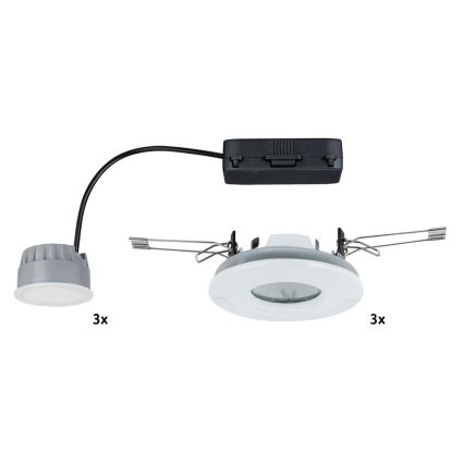 Paulmann 92847 - НАБІР 3xLED/7W IP65 Світлодіодний вбудований світильник для ванної з регулюванням яскравості COIN 230V