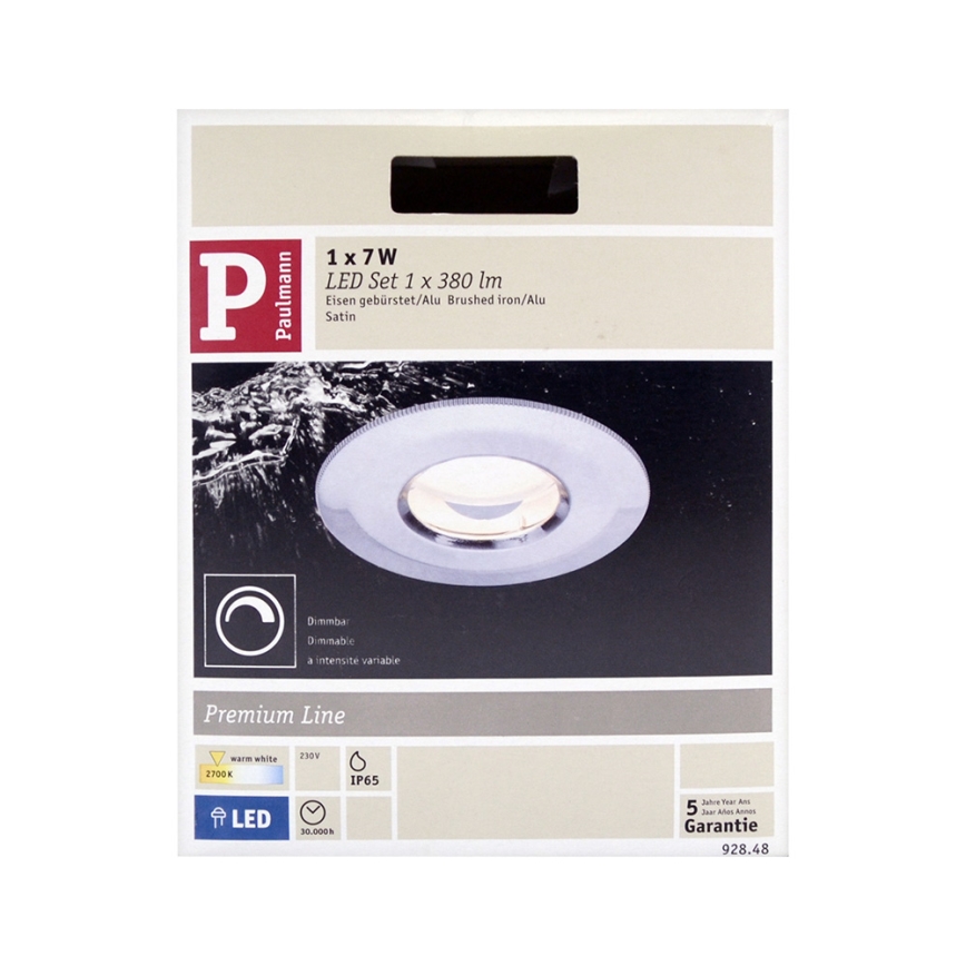 Paulmann 92848 - LED/7W IP65 Вбудований стельовий LED світильник для ванної COIN 230V