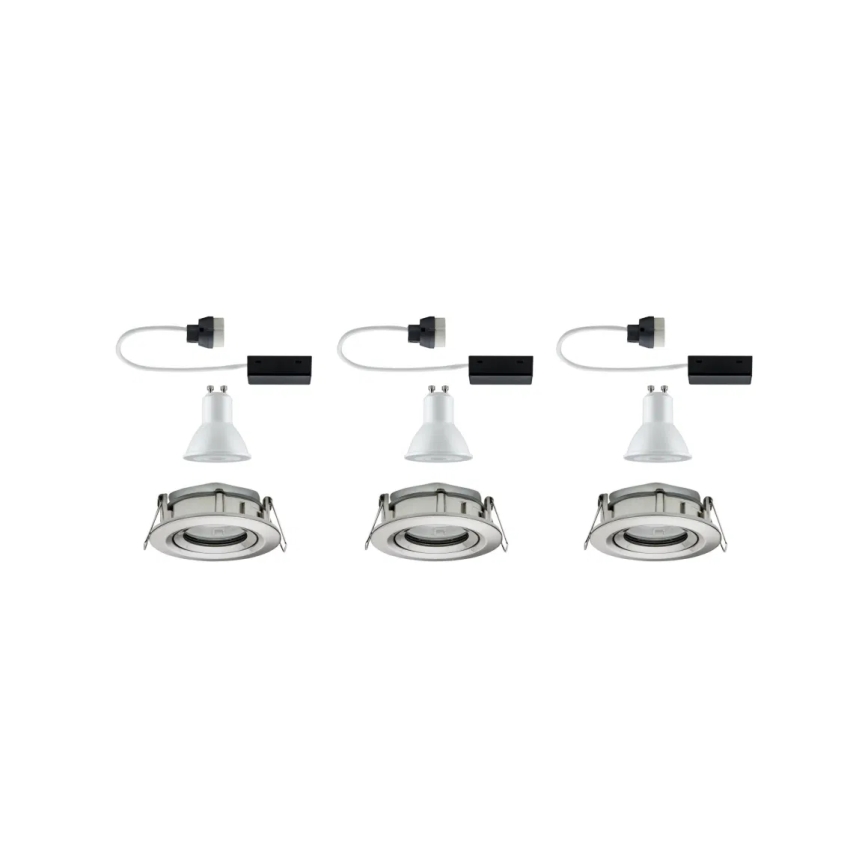 Paulmann 92900 - НАБІР 3xGU10/7W IP65 Вбудований стельовий світильник для ванної з регулюванням яскравості NOVA 230V