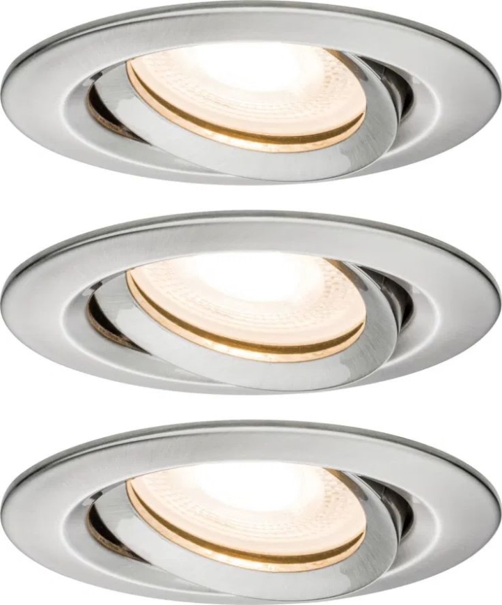 Paulmann 92900 - НАБОР 3xGU10/7W IP65 Встроенный светильник для ванной комнаты с регулированием яркости NOVA 230V