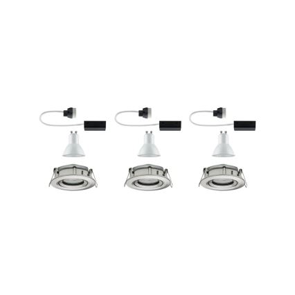 Paulmann 92900 - НАБОР 3xGU10/7W IP65 Встроенный светильник для ванной комнаты с регулированием яркости NOVA 230V