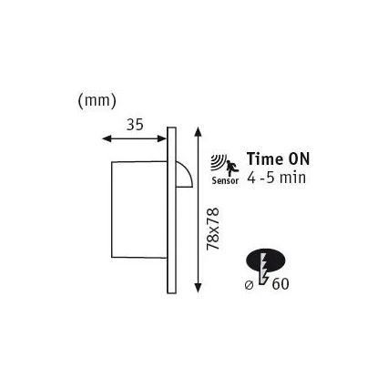 Paulmann 92923 - LED/1,1W Лестничный светильник с датчиком WAND 230V 2700K