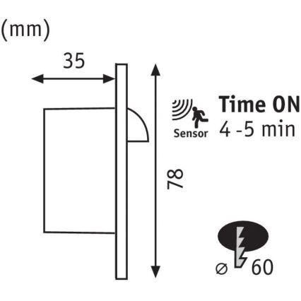 Paulmann 92925 - LED/2,7W Лестничный светильник с датчиком WAND 230V 2700K