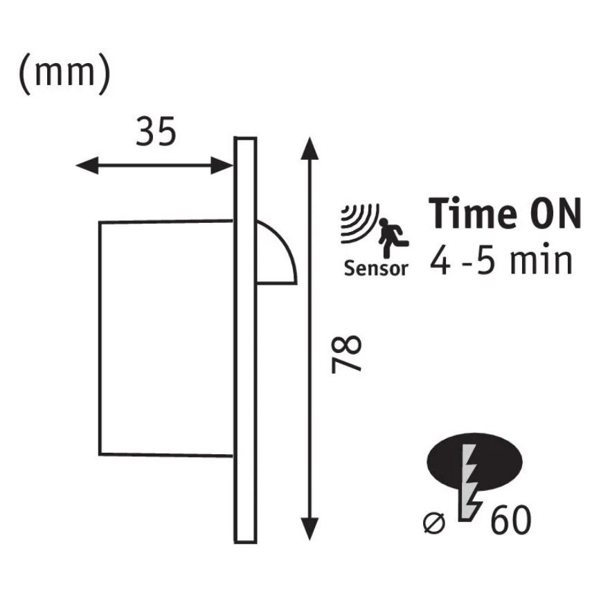 Paulmann 92925 - LED/2,7W Лестничный светильник с датчиком WAND 230V 2700K