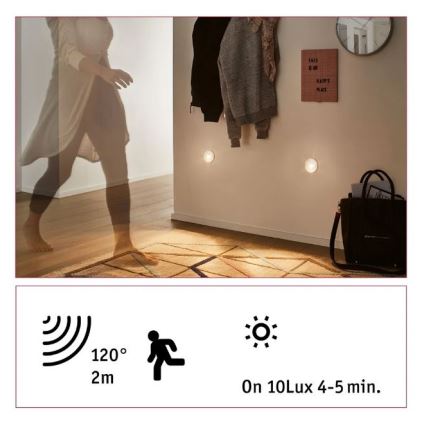 Paulmann 92925 - LED/2,7 Вт Світильник для сходів із сенсором WAND 230В 2700К