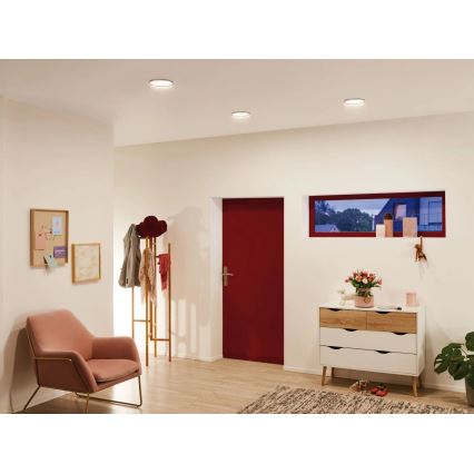 Paulmann 92946 - светодиодный 11 Вт IP23, встраиваемый потолочный светильник для ванной комнаты AREO, 230 В, диаметр 18 см, матовый хром