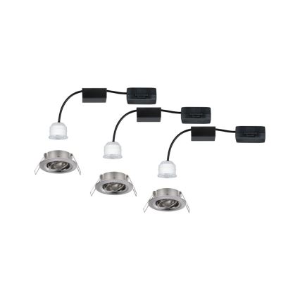 Paulmann 92973 - НАБІР 3xLED/4,2W IP23 Світильник для ванної з регулюванням яскравості COIN 230V