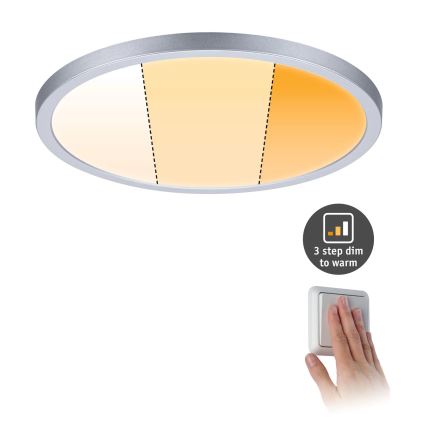 Paulmann 92992 - LED/16W IP44 Потолочный встраиваемый светильник для ванной комнаты AREO, 230V, 2000/3000/4000K, диаметр 23 см, матовый хром