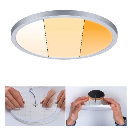 Paulmann 92992 - LED/16W IP44 Потолочный встраиваемый светильник для ванной комнаты AREO, 230V, 2000/3000/4000K, диаметр 23 см, матовый хром