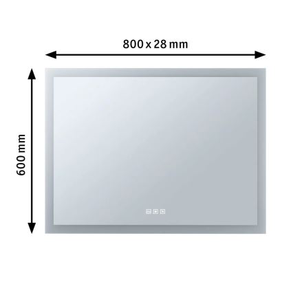 Paulmann 93013 - LED/22W IP44 Зеркало для ванной комнаты с подсветкой с регулированием яркости и подогревом 230V 2700/4000/6500K