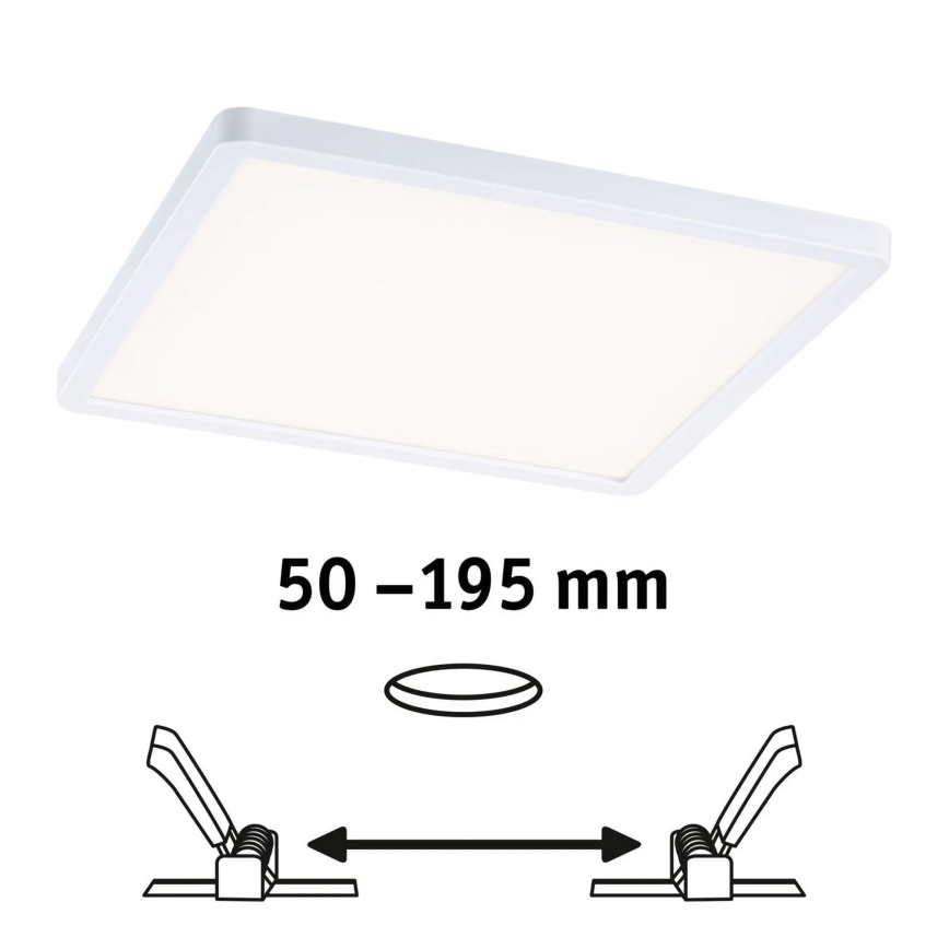 Paulmann 93060 - LED/16 Вт IP44 Диммируемый встраиваемый потолочный светильник для ванной AREO 230 В 23x23 см белый
