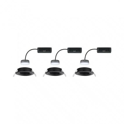 Paulmann 93080 - НАБІР 3xLED/6W IP23 Вбудований стельовий світильник для ванної з регулюванням яскравості COIN 230V