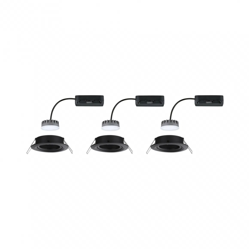 Paulmann 93080 - НАБІР 3xLED/6W IP23 Вбудований стельовий світильник для ванної з регулюванням яскравості COIN 230V