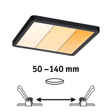 Paulmann 93101 - LED/13W IP44 Встраиваемый потолочный светильник для ванной AREO 230V 2000/3000/4000K 17,5x17,5 cm чёрный