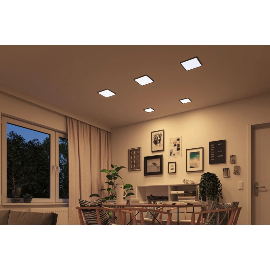 Paulmann 93101 - LED/13W IP44 Встраиваемый потолочный светильник для ванной AREO 230V 2000/3000/4000K 17,5x17,5 cm чёрный