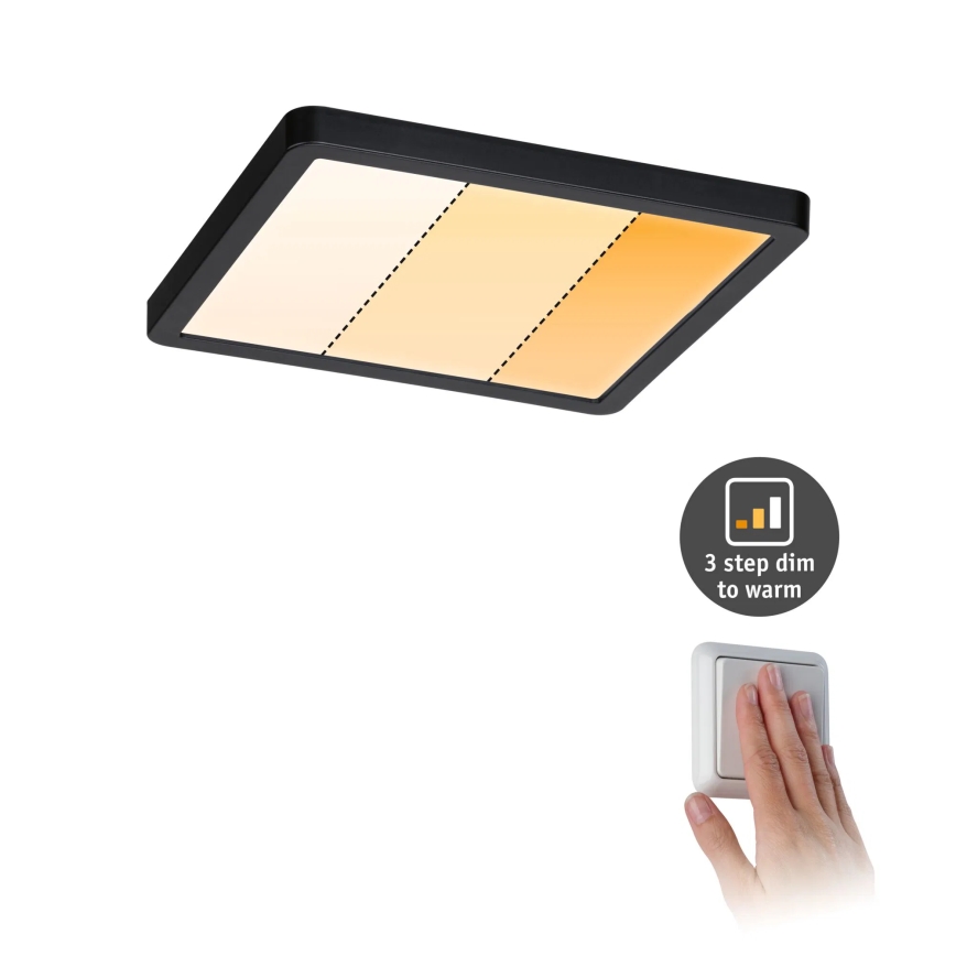 Paulmann 93101 - LED/13W IP44 Встраиваемый потолочный светильник для ванной AREO 230V 2000/3000/4000K 17,5x17,5 cm чёрный