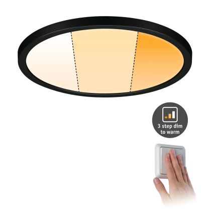 Paulmann 93102 - LED/16W IP44 вбудований стельовий світильник для ванної кімнати AREO 230V 2000/3000/4000K діаметр 23 см чорний