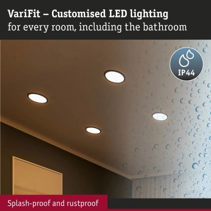 Paulmann 93102 - Встраиваемый потолочный светильник для ванной комнаты AREO LED/16W IP44 230V 2000/3000/4000K диаметр 23 см черный