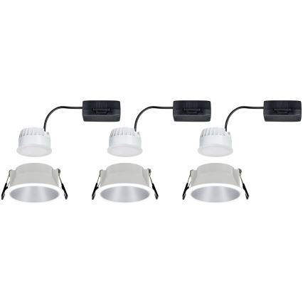 Paulmann 93410 - НАБІР 3xLED/6,5W IP44 Вбудований стельовий світильник для ванної кімнати з регулюванням яскравості COLE 230V