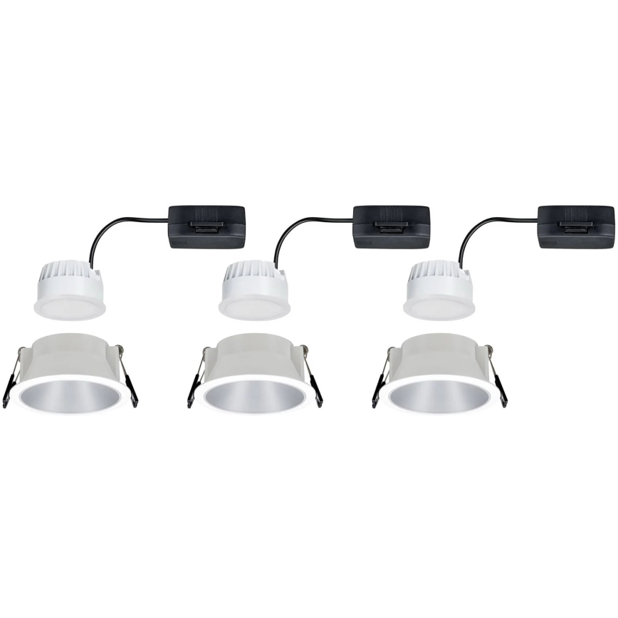 Paulmann 93410 - НАБІР 3xLED/6,5W IP44 Вбудований стельовий світильник для ванної кімнати з регулюванням яскравості COLE 230V