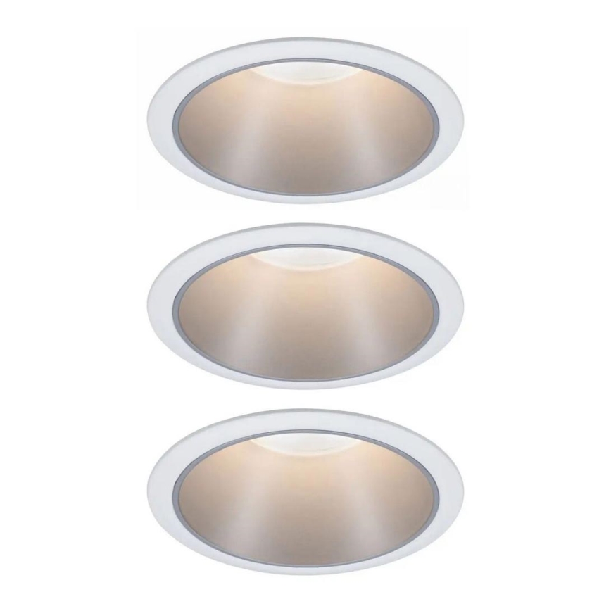 Paulmann 93410 - НАБІР 3xLED/6,5W IP44 Вбудований стельовий світильник для ванної кімнати з регулюванням яскравості COLE 230V