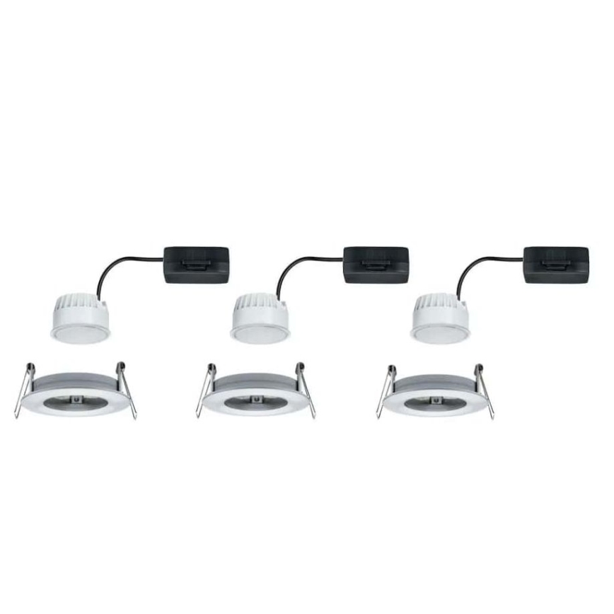 Paulmann 93462 - НАБІР 3xLED/6W IP44 Вбудований стельовий світильник для ванної NOVA 230V