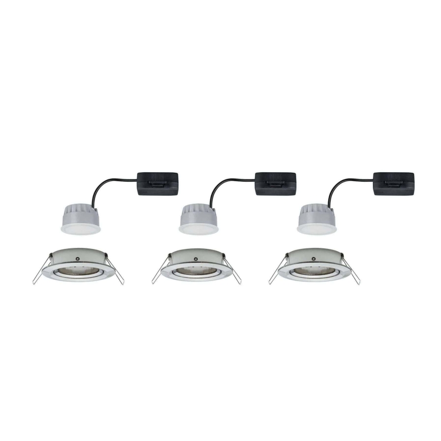 Paulmann 93483 - НАБІР 3xLED/6,5W IP23 Вбудований стельовий світильник для ванної з регулюванням яскравості NOVA 230V
