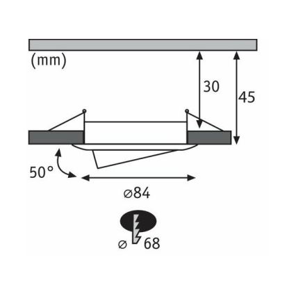 Paulmann 93483 - НАБОР 3xLED/6,5W IP23 Встроенный светильник для ванной комнаты с регулированием яркости NOVA 230V