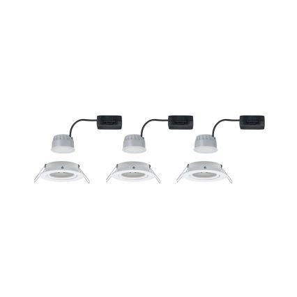 Paulmann 93485 - НАБІР 3xLED/6W IP23 Вбудований стельовий світильник для ванної з регулюванням яскравості NOVA 230V