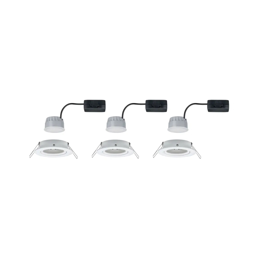 Paulmann 93485 - НАБІР 3xLED/6W IP23 Вбудований стельовий світильник для ванної з регулюванням яскравості NOVA 230V