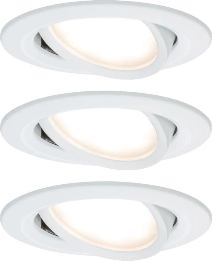 Paulmann 93485 - НАБІР 3xLED/6W IP23 Вбудований стельовий світильник для ванної з регулюванням яскравості NOVA 230V