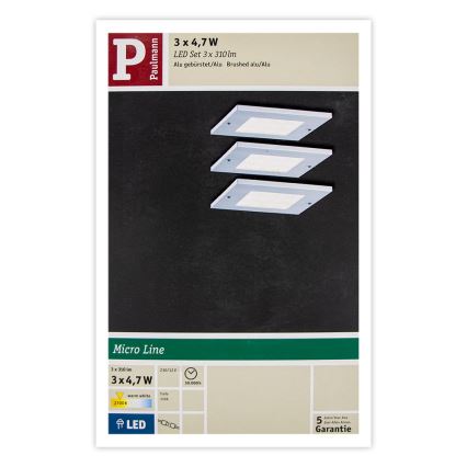 Paulmann 93561 - НАБОР 3xLED/4,7W Мебельное освещение MICRO LINE 230V