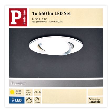 Paulmann 93602 - Диммируемый встраиваемый светильник для ванной комнаты NOVA 230V LED GU10/7W IP23
